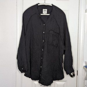 Aerie Black Pool-2-Party Button Up Shirt XL